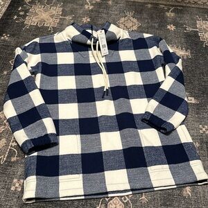 NWT vineyard vines gingham mock neck pullover